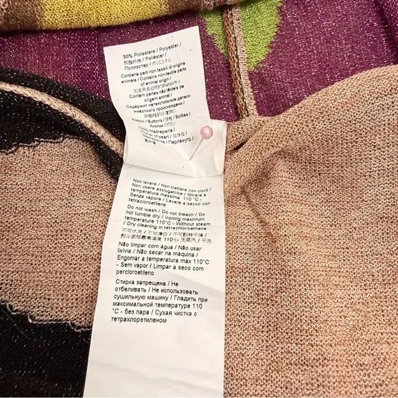 M Missoni Metallic Knit Maxi Duster Cardigan Multicolor Zig Zag IT 44 US 10 - Picture 14 of 16